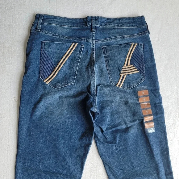 NWT Vintage America Womens Jeans Blue Mid Rise Bootcut Heaven Comfort Denim 8/29 - Picture 2 of 9